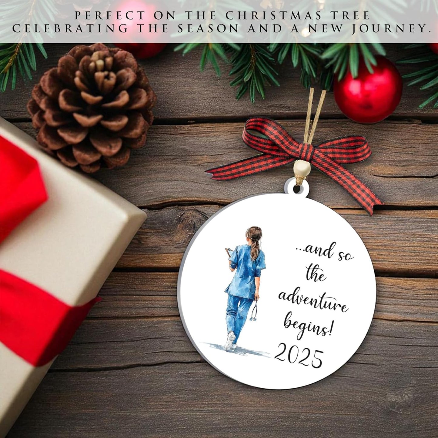Nurse Ornament 2025 – Graduation Keepsake for Nursing Students, Thoughtful Present for Nurse Graduates, Unique Ornament for Women