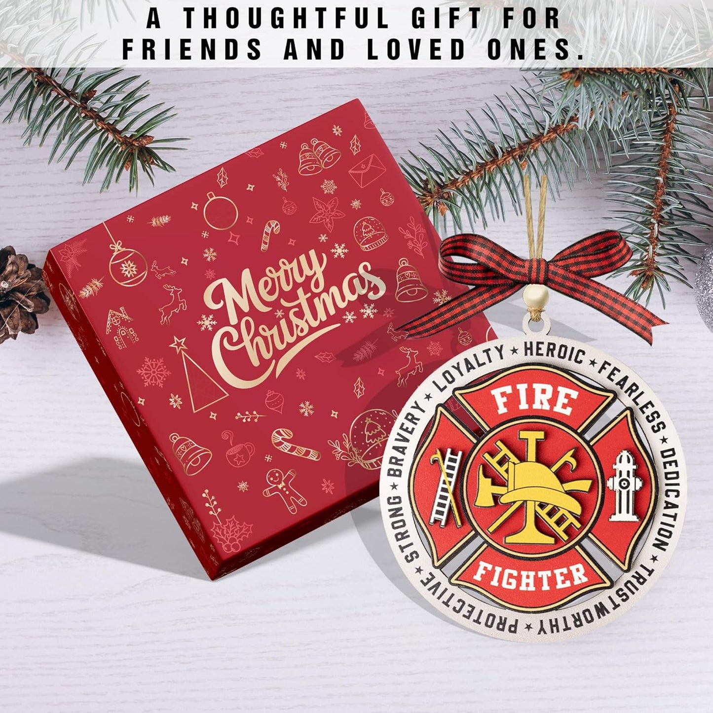 Firefighter Ornament 2025 – Fire Truck Ornaments, Firefighter Christmas Ornament, Fireman Santa, Personalized Firefighter Ornament, for Firefighters