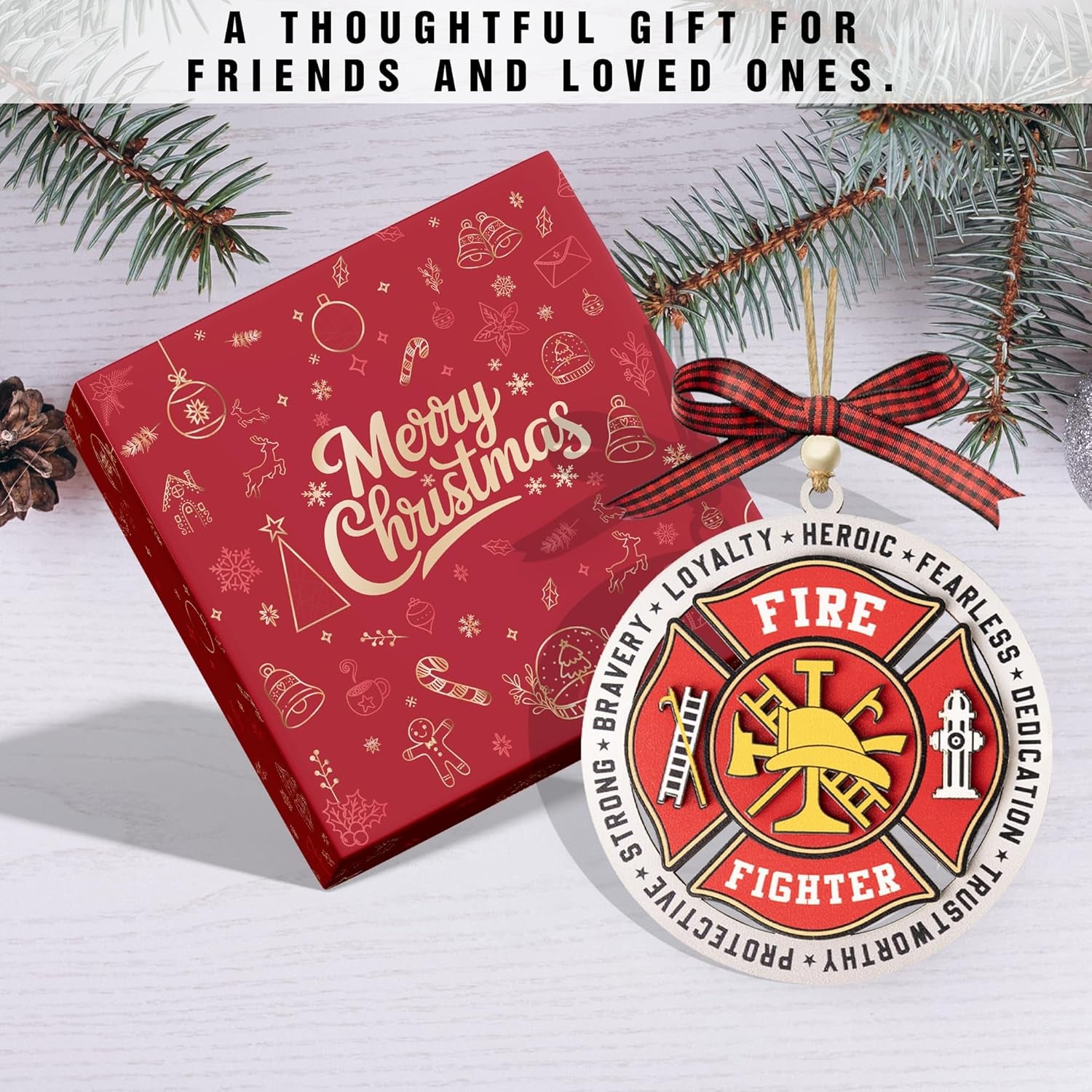 Firefighter Ornament 2025 – Fire Truck Ornaments, Firefighter Christmas Ornament, Fireman Santa, Personalized Firefighter Ornament, for Firefighters