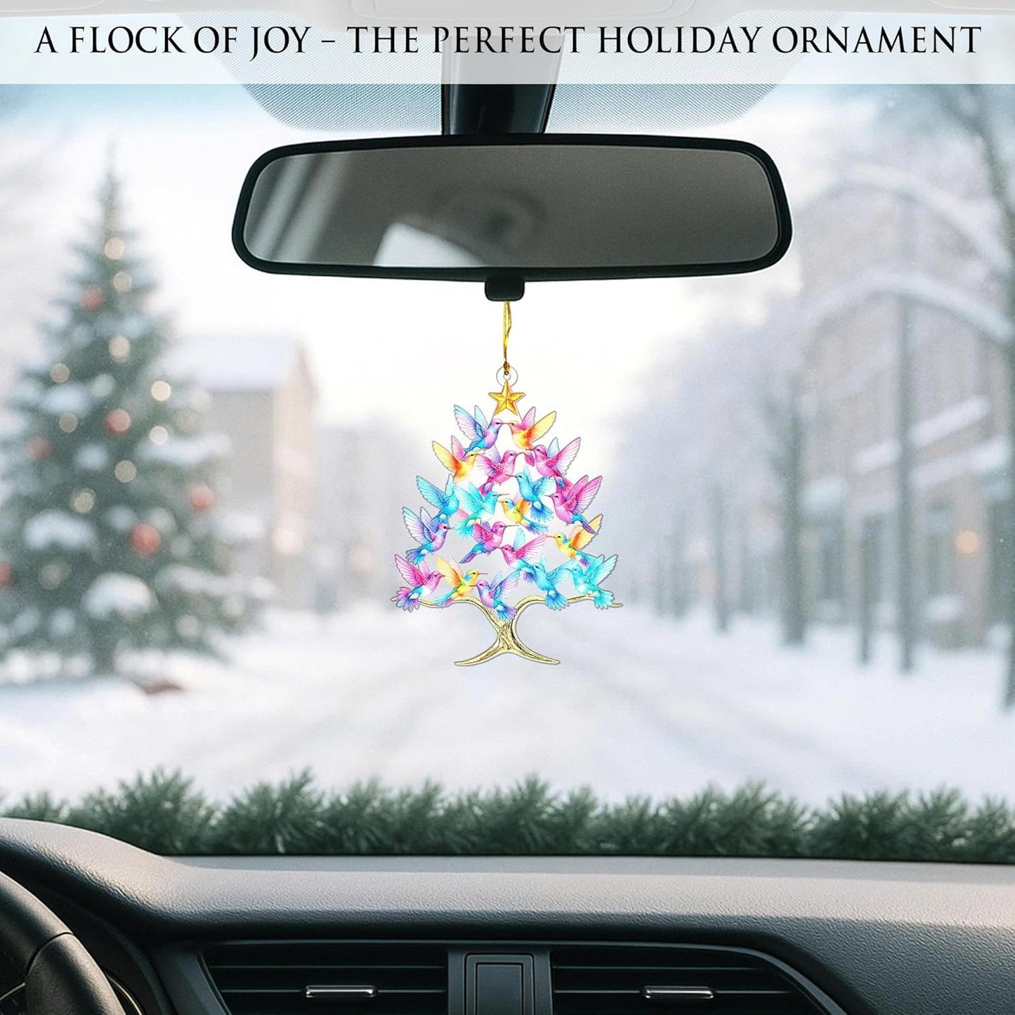 Hummingbird Christmas Ornament 2025, 3D Double Layer Acrylic Humming Bird Ornaments for Christmas Tree, Hummingbird Gifts for Women, White Elephant for Women, Xmas Tree Decorations