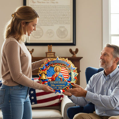 God Bless America - Personalized Door Sign