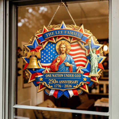 God Bless America - Personalized Door Sign