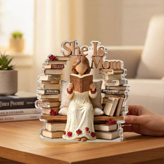 She Is Mom - Personalized  Acrylic Plaque