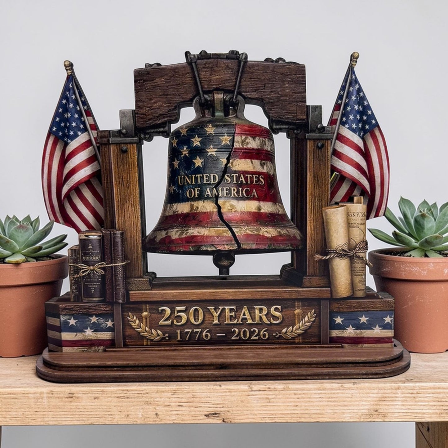 250 Years Of Freedom - Wooden Block