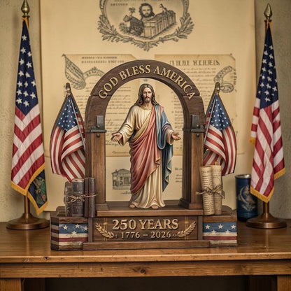 God Bless America  - Wooden Block