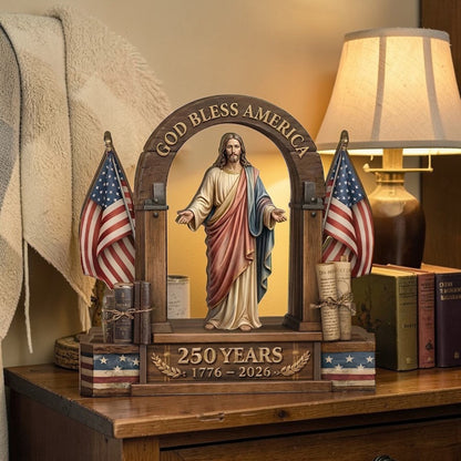 God Bless America  - Wooden Block