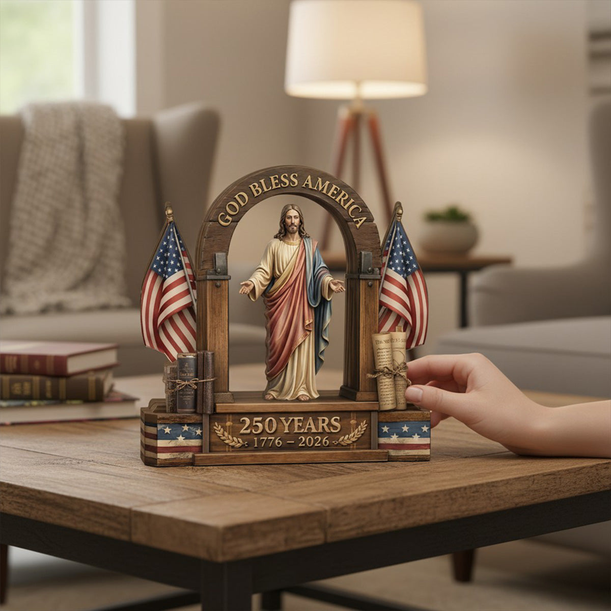 God Bless America  - Wooden Block