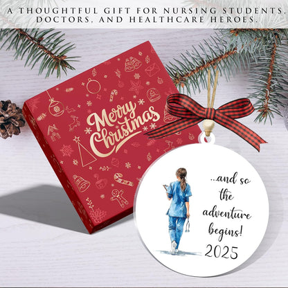 Nurse Ornament 2025 – Graduation Keepsake for Nursing Students, Thoughtful Present for Nurse Graduates, Unique Ornament for Women