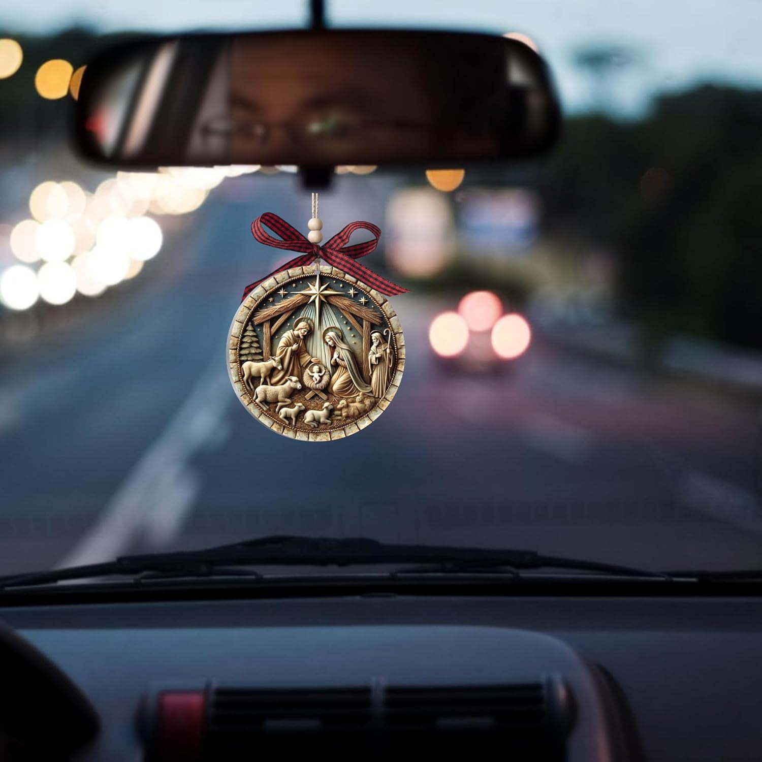 Nativity Ornaments - Religious Christian Christmas Tree Decorations, 3.5 Inch Acrylic Elegant Nativity Christmas Ornaments for Holiday Decor, Perfect Christian Ornaments for Christmas Tree (Style 1)