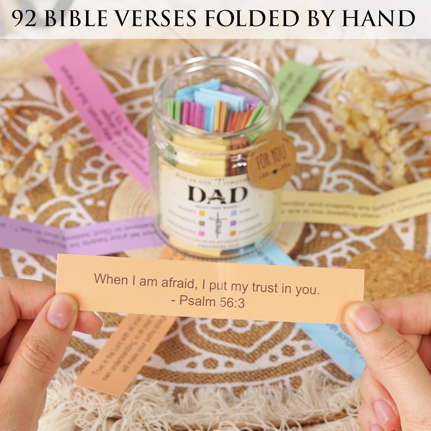 Bible Jar for Dad, Fathers Day Gifts for Dad, Christian Gifts for Men,Gifts for Dad, Prayer Jar, Hope Jar, Bible Stuff, Scripture Gifts.