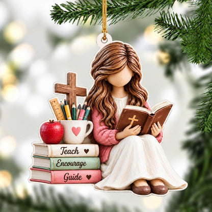 Christian Teacher Prayer Christmas Ornament – Faith & Inspiration Gift for Teachers