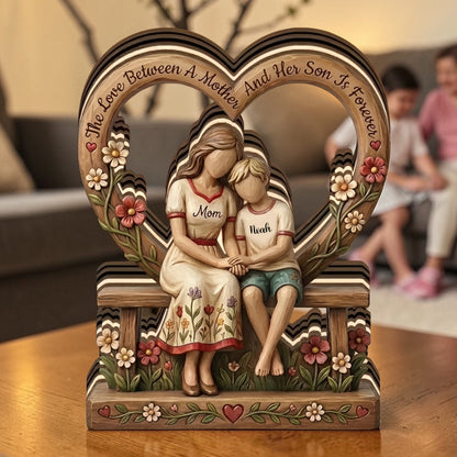 The Love Between A Mother And Her Child Is Forever - Personalized  Wooden Block