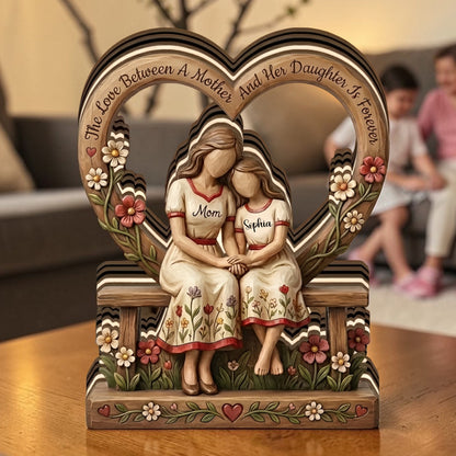 The Love Between A Mother And Her Child Is Forever - Personalized  Wooden Block