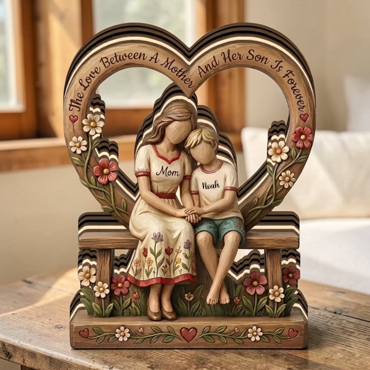 The Love Between A Mother And Her Child Is Forever - Personalized  Wooden Block