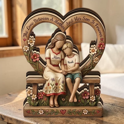 The Love Between A Mother And Her Child Is Forever - Personalized  Wooden Block