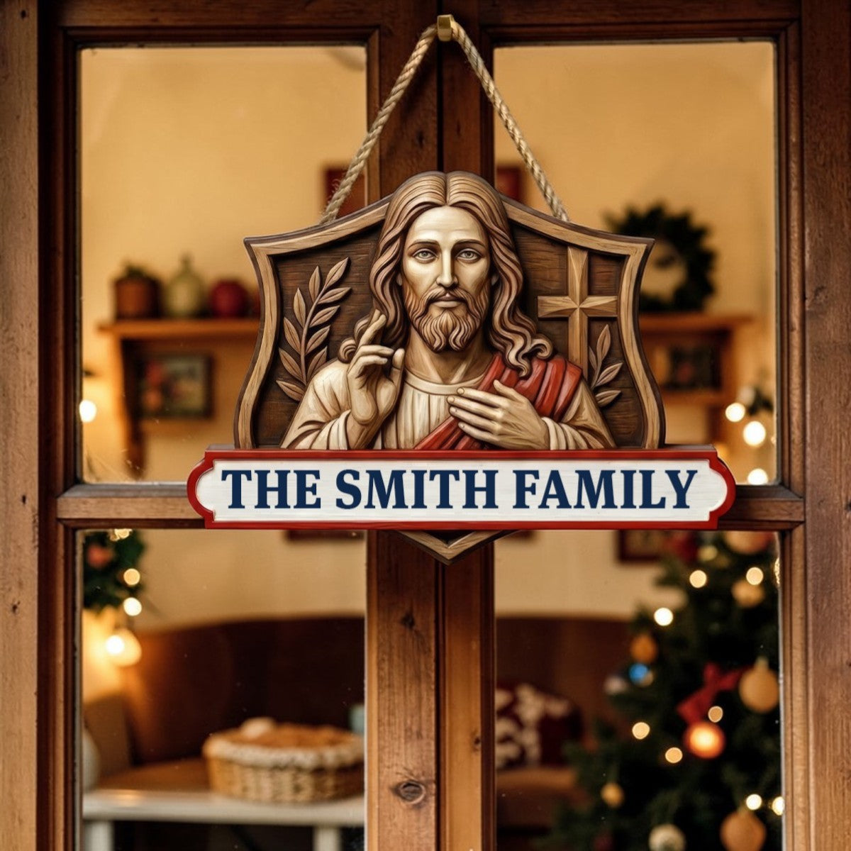 Christian Home Decor - Personalized Door Sign