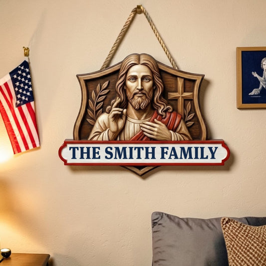 Christian Home Decor - Personalized Door Sign