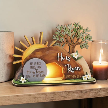 He Is Risen - Wooden Plaque