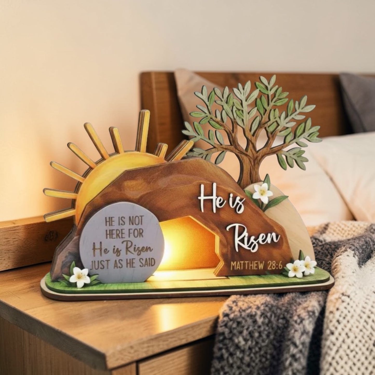 He Is Risen - Wooden Plaque