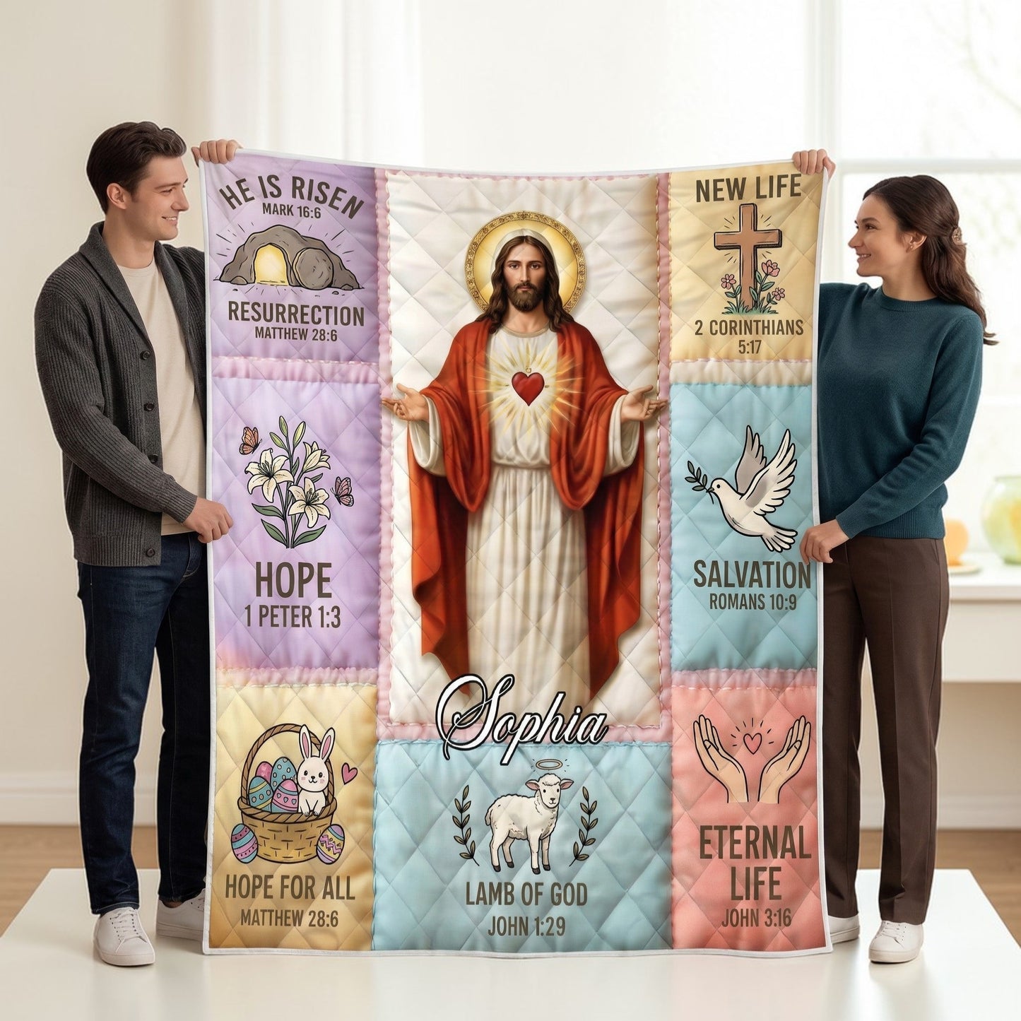 Jesus - Personalized Sherpa Blanket