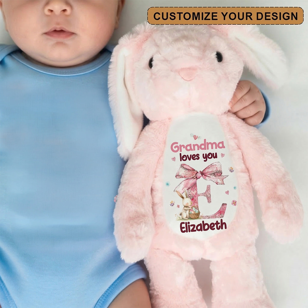 Grandma Loves You - Personalized Stuffed Bunny