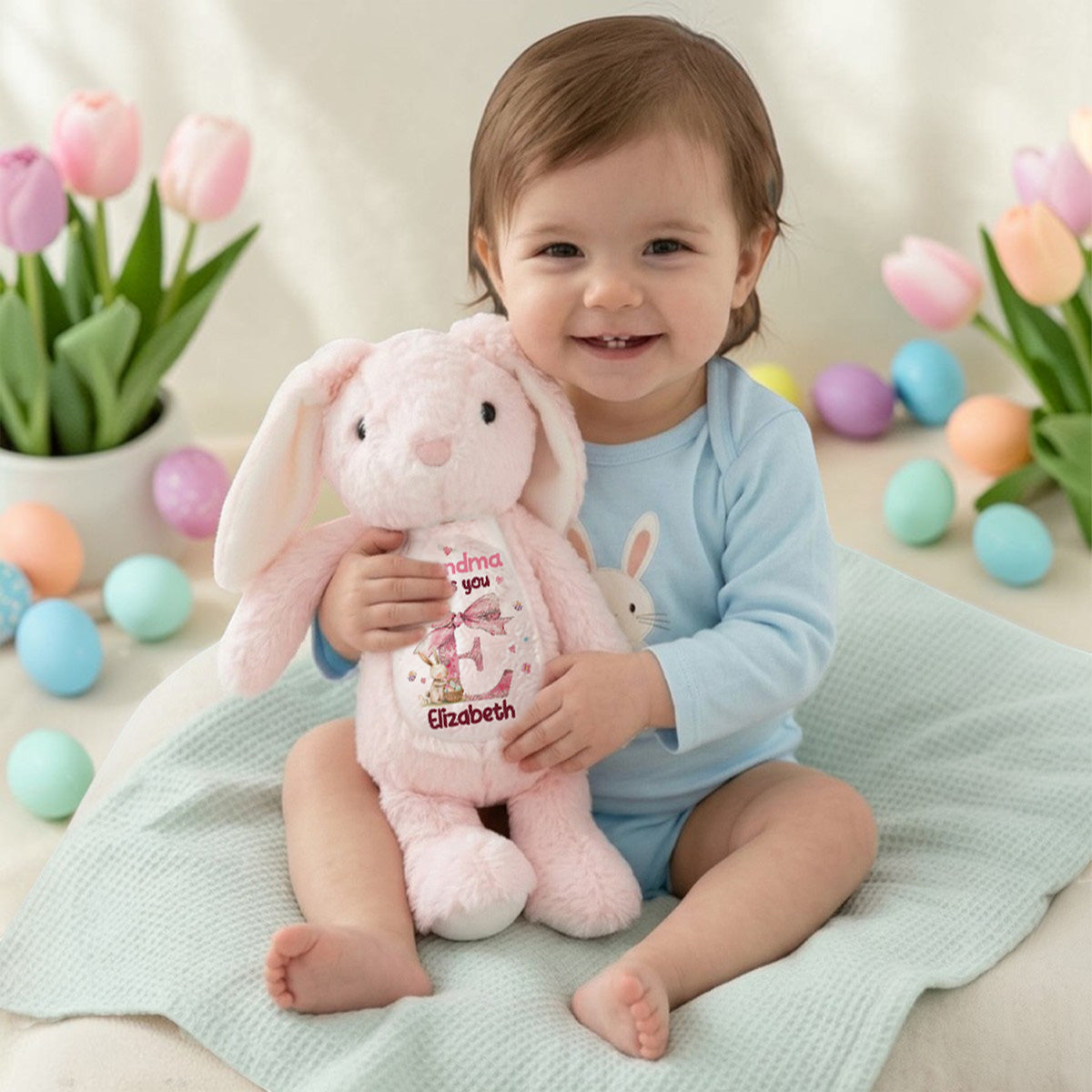 Grandma Loves You - Personalized Stuffed Bunny