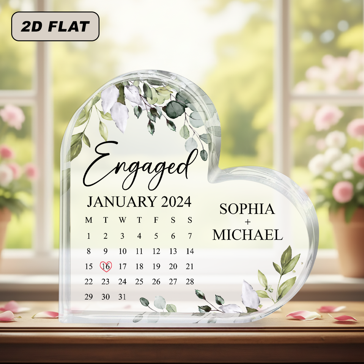Engaged Calendar - Personalized Acrylic Plaque