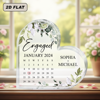 Engaged Calendar - Personalized Acrylic Plaque