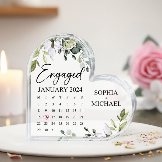 Engaged Calendar - Personalized Acrylic Plaque
