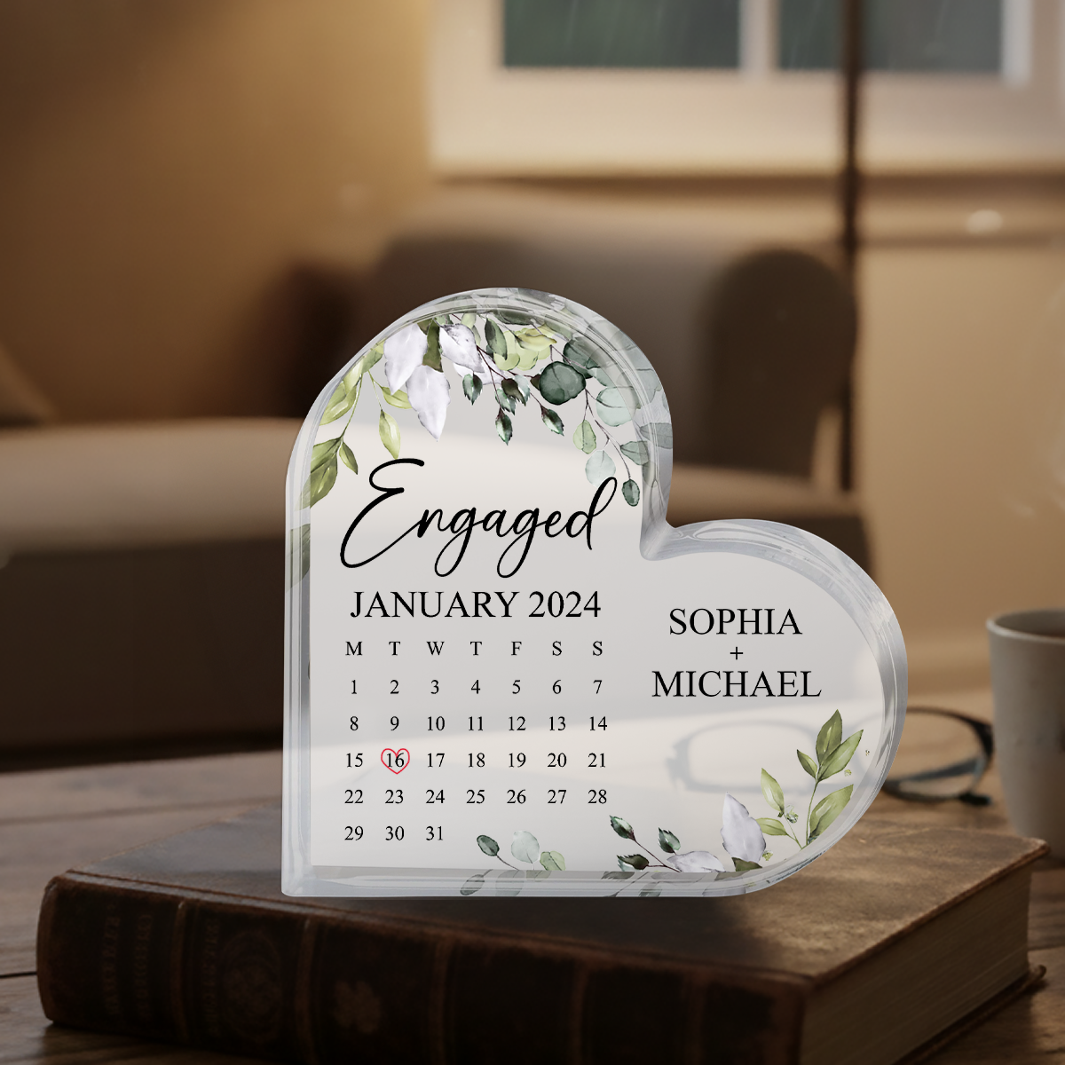 Engaged Calendar - Personalized Acrylic Plaque