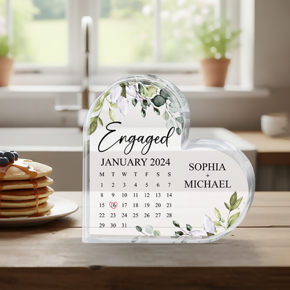 Engaged Calendar - Personalized Acrylic Plaque
