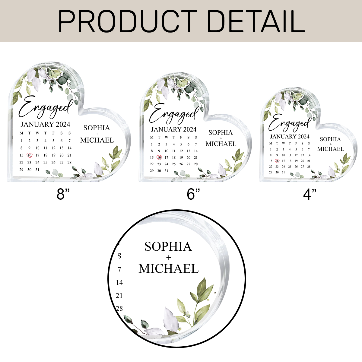 Engaged Calendar - Personalized Acrylic Plaque