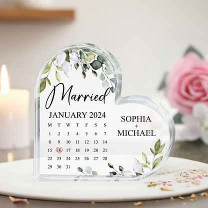 Engaged Calendar - Personalized Acrylic Plaque