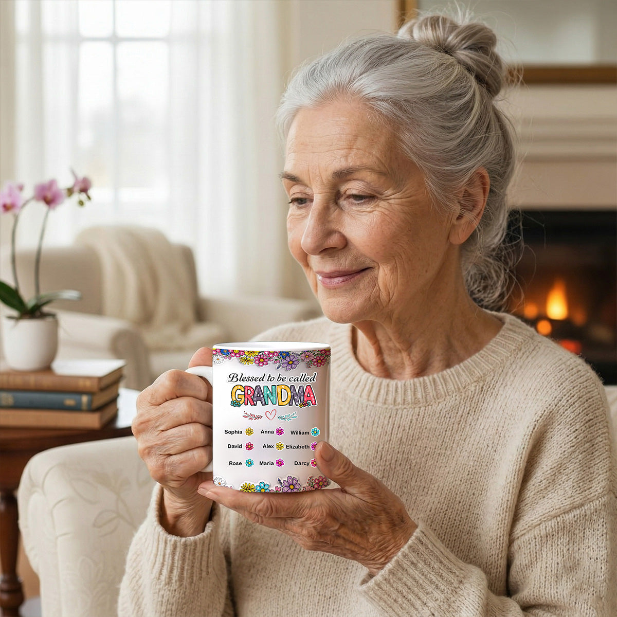 Blessed Nana Spring Flowers - Personalized Ceramic Mug