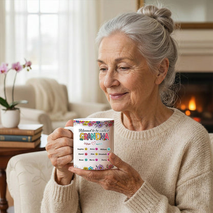 Blessed Nana Spring Flowers - Personalized Ceramic Mug