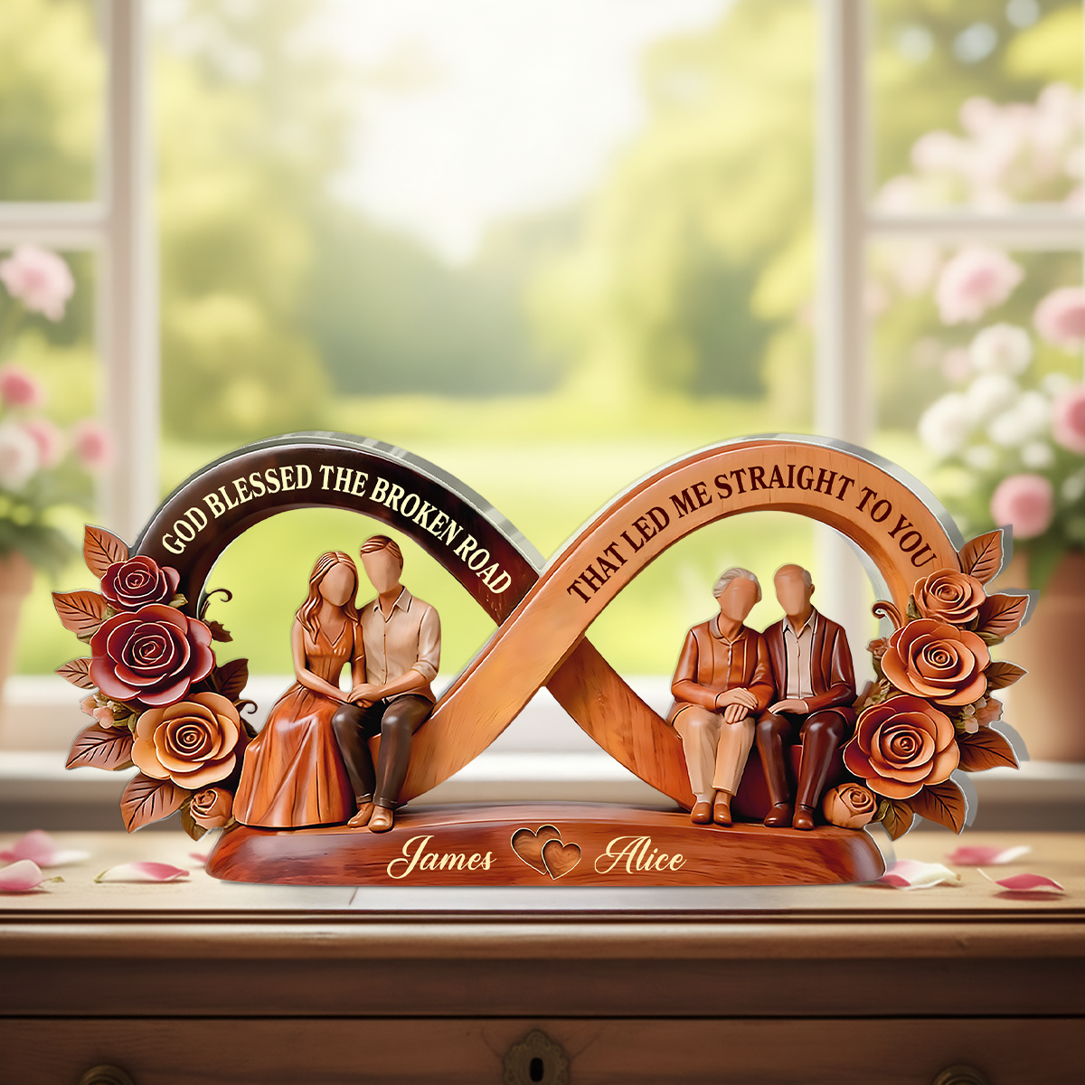 God Blessed The Broken Road That Led Me Straight To You - Personalized Acrylic Plaque