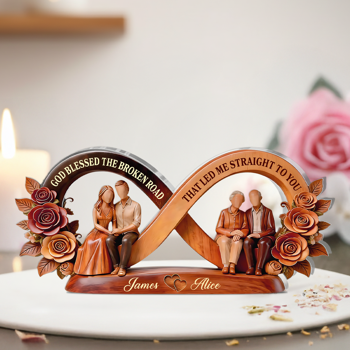 God Blessed The Broken Road That Led Me Straight To You - Personalized Acrylic Plaque