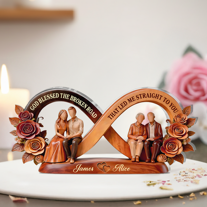 God Blessed The Broken Road That Led Me Straight To You - Personalized Acrylic Plaque