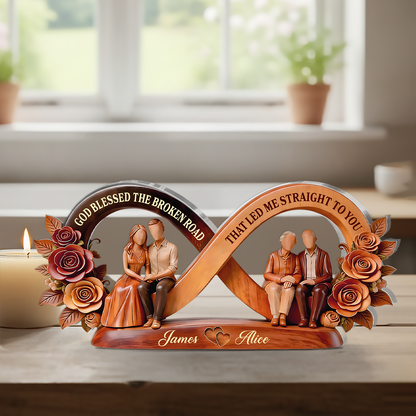 God Blessed The Broken Road That Led Me Straight To You - Personalized Acrylic Plaque