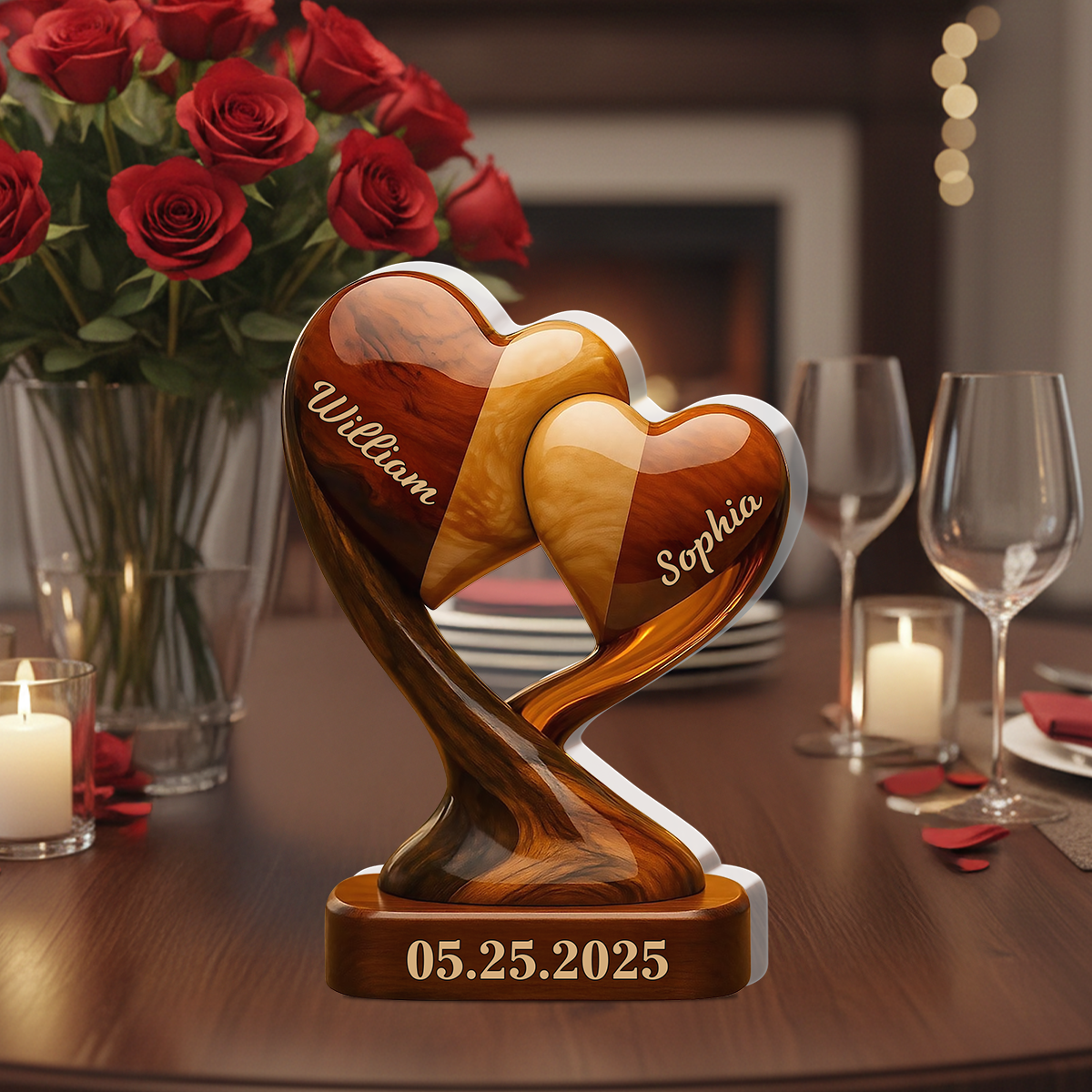 Couple Heart - Personalized Acrylic Plaque
