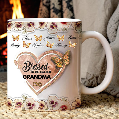 Blessed To Be Called Grandma - Personalized Ceramic Mug