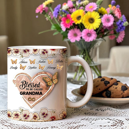 Blessed To Be Called Grandma - Personalized Ceramic Mug