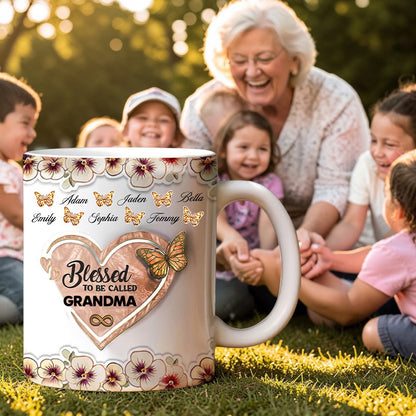Blessed To Be Called Grandma - Personalized Ceramic Mug