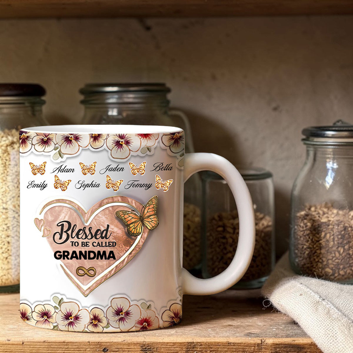 Blessed To Be Called Grandma - Personalized Ceramic Mug