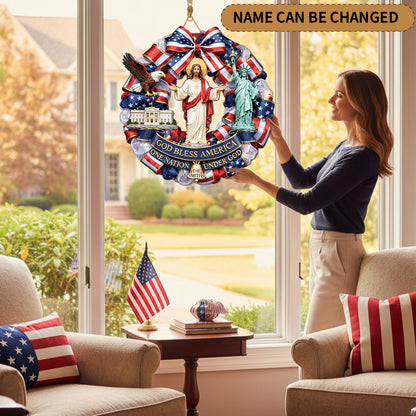 God Bless America - Personalized Door Sign