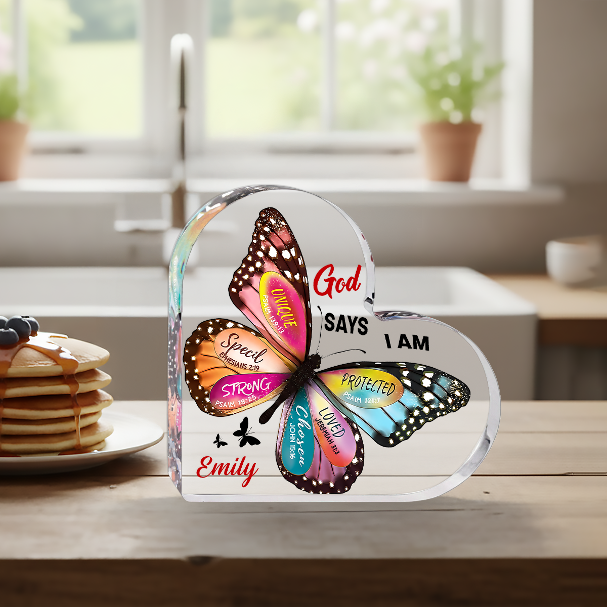 God Says I Am - Personalized Heart Shape Acrylic Plaque