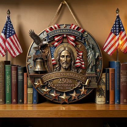 God Bless America - Personalized Door Sign