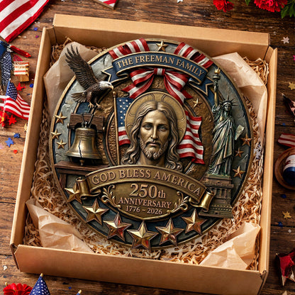 God Bless America - Personalized Door Sign