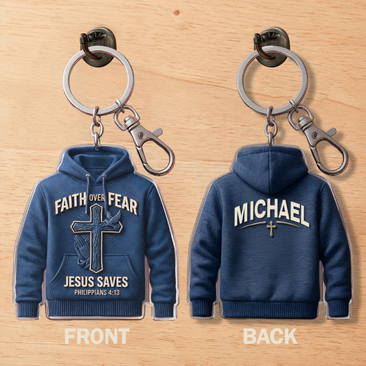 Faith Over Fear - Personalized  Keychain