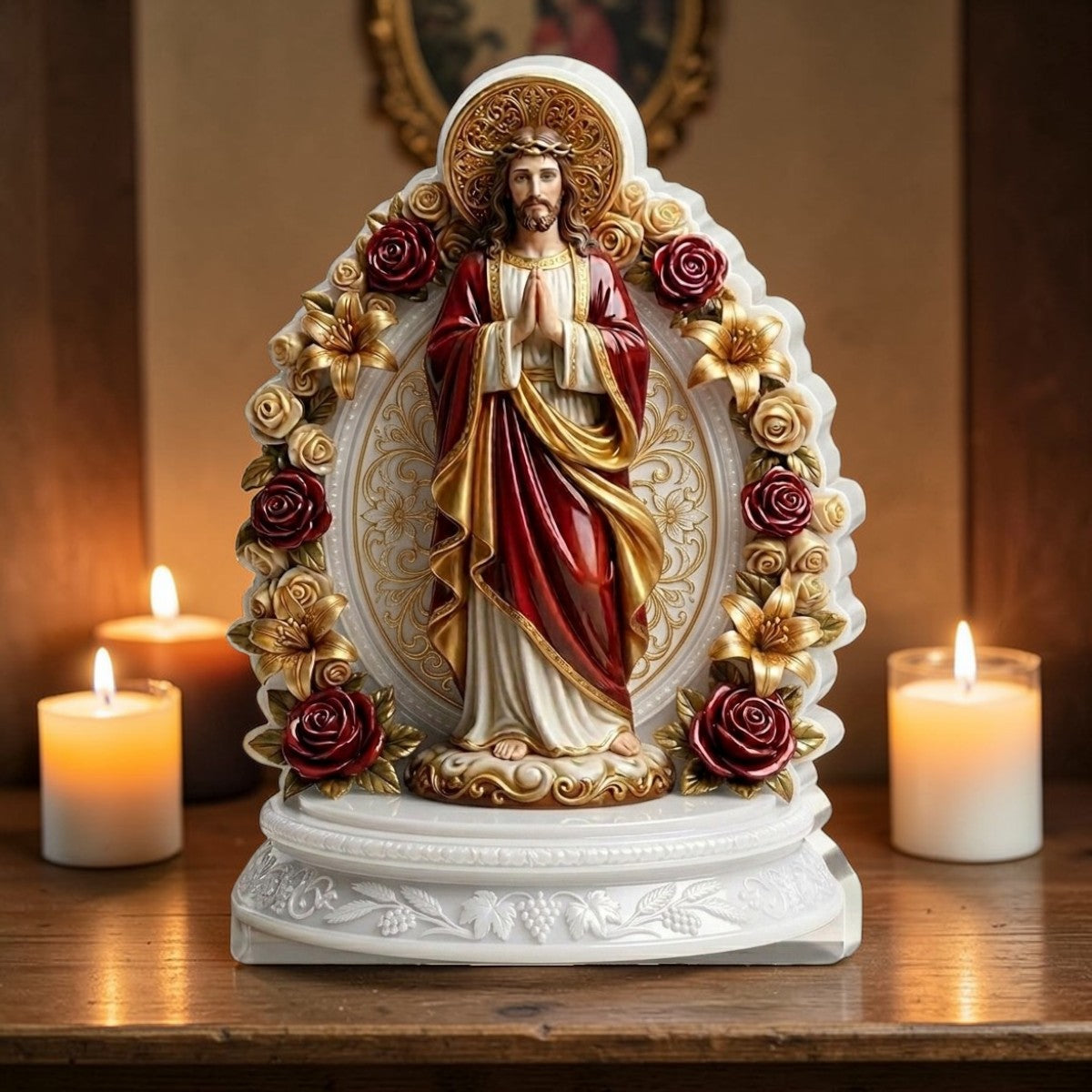 Jesus Blessing Statue - Acrylic Plaque